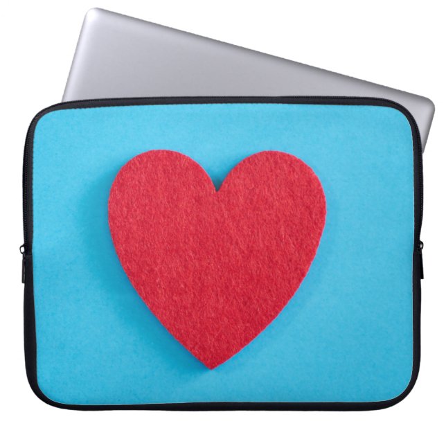 Red Love Heart Laptop Sleeve (Voorkant)