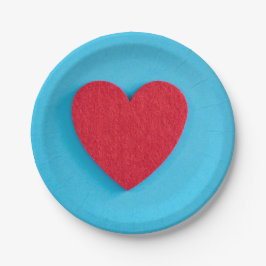 Red Love Heart Papieren Bordje