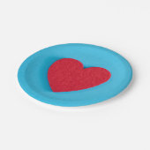 Red Love Heart Papieren Bordje (Gekanteld)