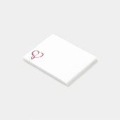 Red Love Heart PostIt Notes (Schuin)