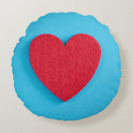 Red Love Heart Rond Kussen