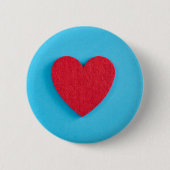 Red Love Heart Ronde Button 5,7 Cm (Voorkant)
