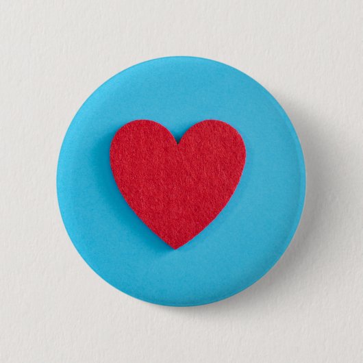 Red Love Heart Ronde Button 5,7 Cm (Voorkant)