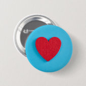 Red Love Heart Ronde Button 5,7 Cm (Voorkant /achterkant)