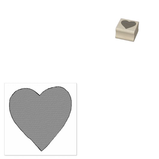 Red Love Heart Rubberstempel (Gestempeld)