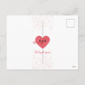 Red Love Heart Schattige  Retro Valentijnsdag Feestdagenkaart (Achterkant)