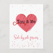 Red Love Heart Schattige  Retro Valentijnsdag Feestdagenkaart (Voorkant)