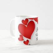 Red Love Heart Shape Valentijn Day Koffiemok (Voorkant links)
