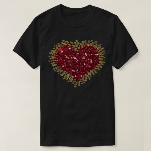 Red Love Heart Shirt Valentijnsdag Topjes Gir (Design voorkant)