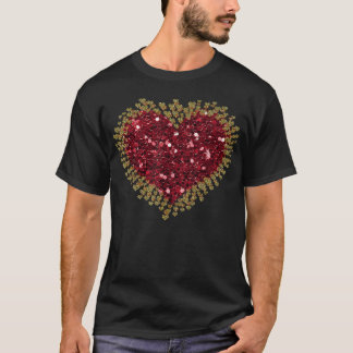 Red Love Heart Shirt Valentijnsdag Topjes Gir