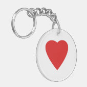 Red Love Heart. Sleutelhanger (Voorkant Links)
