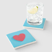 Red Love Heart Stenen Onderzetter (Zijkant)