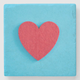 Red Love Heart Stenen Onderzetter