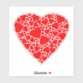 Red Love Heart Sticker (Vel)