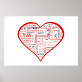 Red Love Heart Typografie Poster (Voorkant)