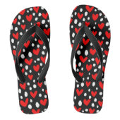Red Love Heart Valentijnsdag Romantic Pattern Teenslippers (Voetbed)