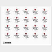 Red Love Heart Vrijgezellenfeest Ronde Sticker (Vel)