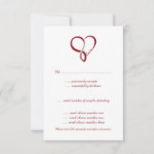 Red Love Heart Weddenschap RSVP-kaarten RSVP Kaartje (Voorkant)