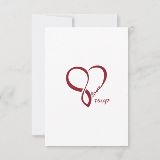 Red Love Heart Weddenschap RSVP-kaarten RSVP Kaartje (Achterkant)