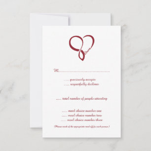 Red Love Heart Weddenschap RSVP-kaarten RSVP Kaartje