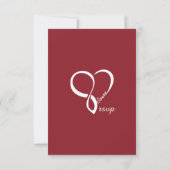Red Love Heart Weddenschap RSVP-kaarten RSVP Kaartje (Achterkant)