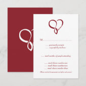 Red Love Heart Weddenschap RSVP-kaarten RSVP Kaartje (Voorkant / Achterkant)