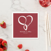 Red Love Heart Wedding Party Paper Napkins Set Servet (Insitu)