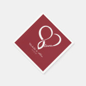 Red Love Heart Wedding Party Paper Napkins Set Servet (Hoek)