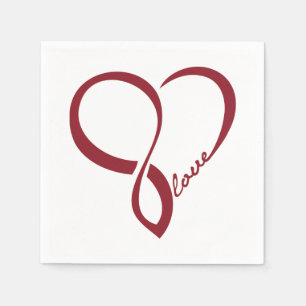Red Love Heart Wedding Party Paper Napkins Set Servet