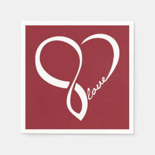 Red Love Heart Wedding Party Paper Napkins Set Servetten