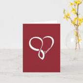 Red Love Heart Wenskaart Kaart (Gele Bloem)