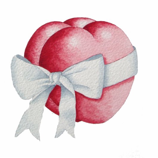 red love heart with white bow keychain fotobeeldje sleutelhanger (Voorkant)