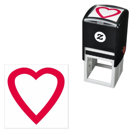 Red Love Heart Zelfinktende Stempel (In situ)