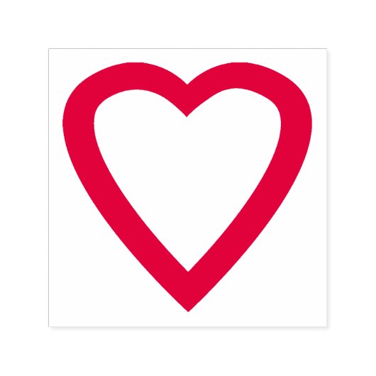 Red Love Heart Zelfinktende Stempel (Design)
