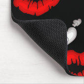 Red Love Hearts and Lips Muismat (Hoek)