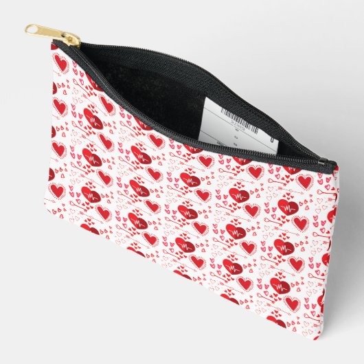 Red love hearts cute etui (Open)