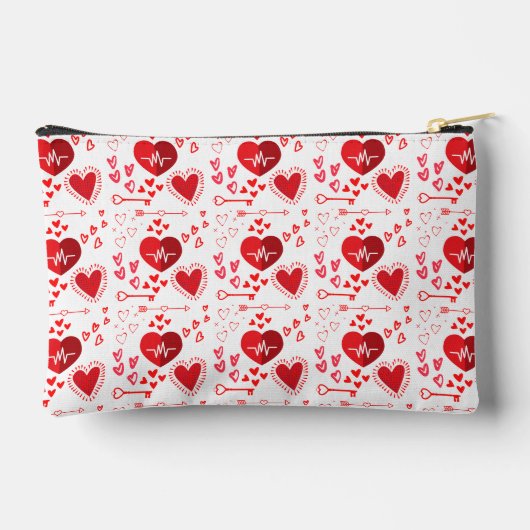 Red love hearts cute etui (Achterkant)