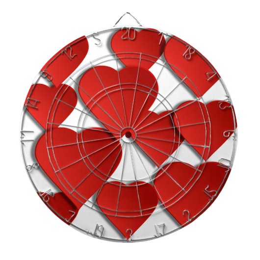Red Love Hearts Dartbord (Voorkant)