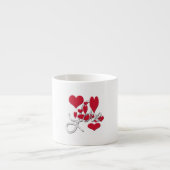 Red Love Hearts Espresso Kop (Voorkant)