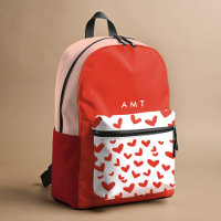 Red Love Hearts Gingham Plaid Gepersonaliseerde na