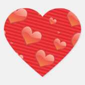 Red Love Hearts Hart Sticker (Voorkant)