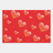 Red Love Hearts Inpakpapier Vel (Voorkant)