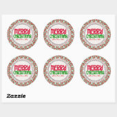 Red Love Hearts kerstcadeaulabel Sticker (Vel)
