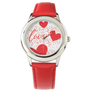 Red Love Hearts Kinderen Watch – Schattigee Valent Horloge