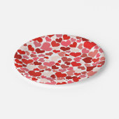 Red Love Hearts Mosaic Pattern Papieren Bordje (Gekanteld)
