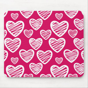 Red Love hearts Mousepad Muismat
