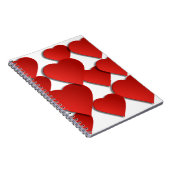 Red Love Hearts Notitieboek (Rechterzijde)