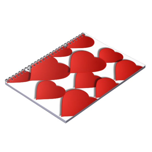 Red Love Hearts Notitieboek (Linkerzijde)