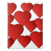 Red Love Hearts Notitieboek (Voorkant)