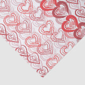 Red Love Hearts on White Valentijnsdag Tissuepapier (Detail)